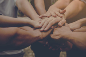 Business teamwork join hands together. Business teamwork concept